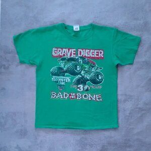MONSTER JAM Monster TRUCK GRAVE DIGGER BAD 2 THE BONE T-SHIRT